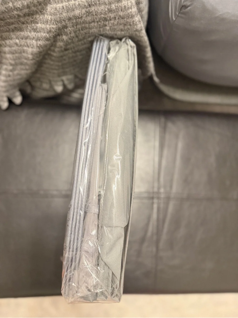 Gray holiday Christmas under bed gift wrapping paper organizer- holds 27 rolls